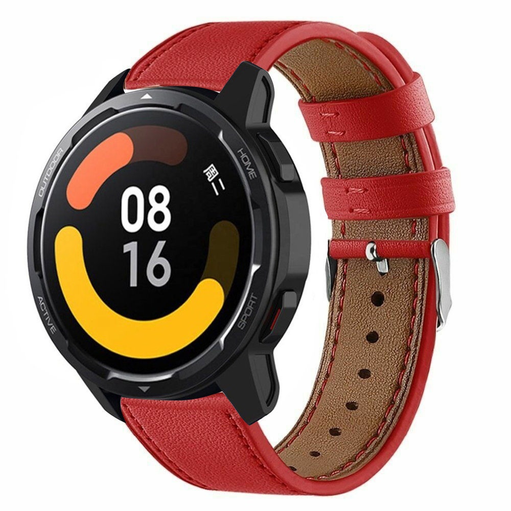 Strap-it Strap-it Bracelet cuir Xiaomi Watch S1 (rouge)
