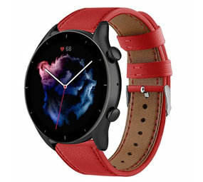 Strap-it Bracelet cuir Amazfit GTR 3 (Pro) (rouge)