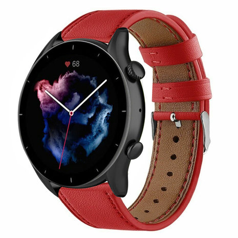 Strap-it Strap-it Bracelet cuir Amazfit GTR 3 (Pro) (rouge)
