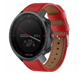 Strap-it Bracelet cuir Polar Grit X Pro (rouge)