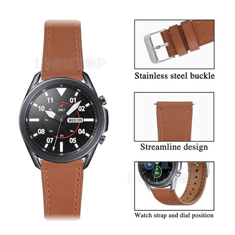 Strap-it Strap-it Bracelet cuir Samsung Galaxy Watch 3 45mm (serré marron)