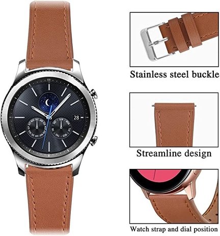 Strap-it Strap-it Bracelet cuir Samsung Gear S3 (serré marron)