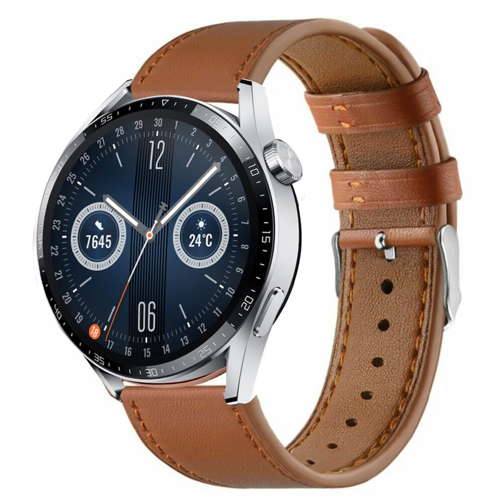 Strap-it Strap-it Bracelet cuir Huawei Watch GT 3 46mm (serré marron)