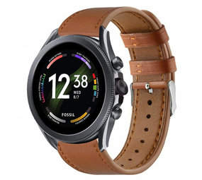 Strap-it Bracelet cuir Fossil Gen 6 44mm (serré marron)