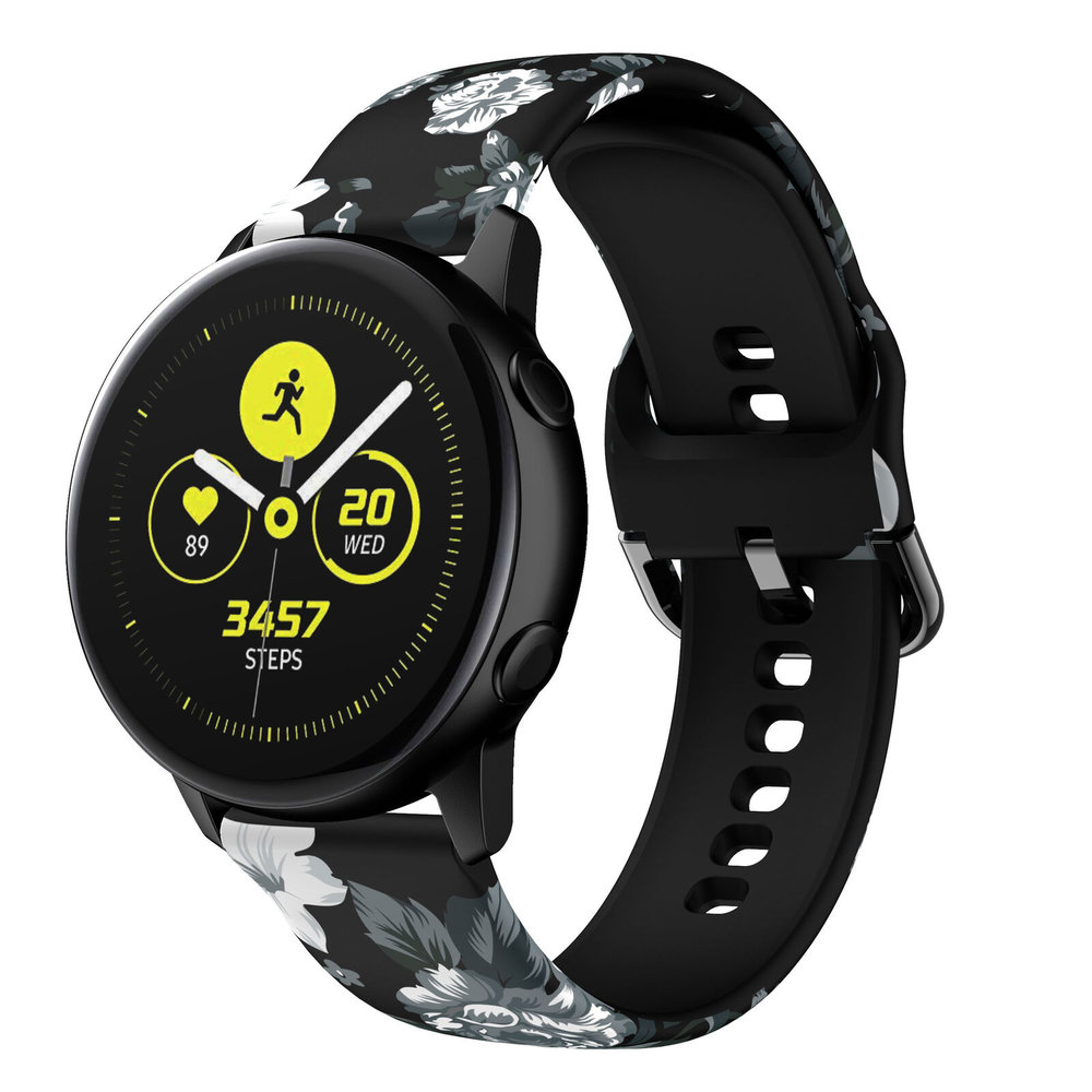 Strap-it Strap-it Bracelet Grey flowers Samsung Galaxy Watch Active