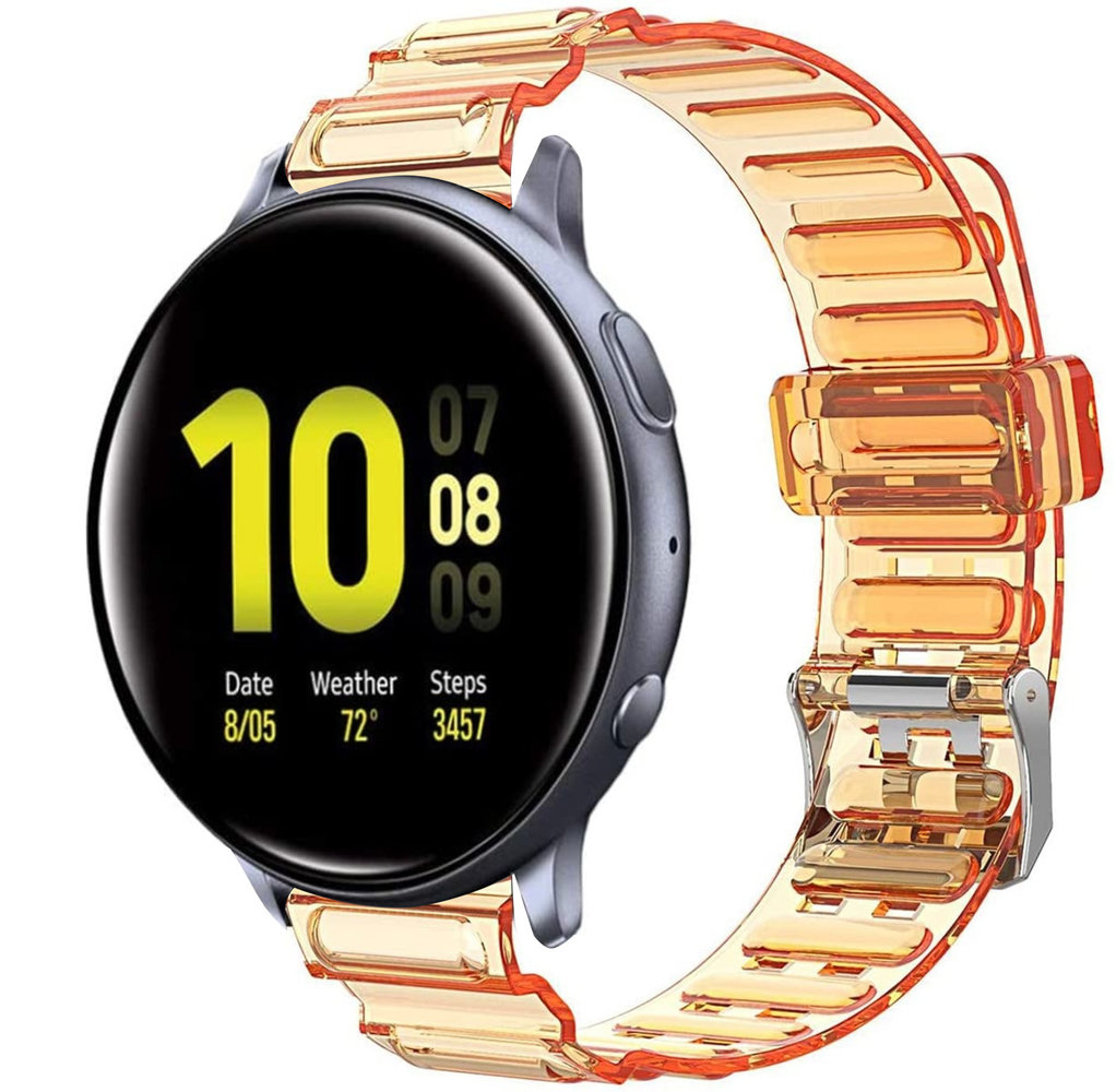 Strap-it Strap-it Bracelet cristal Samsung Galaxy Watch Active (orange transparent)