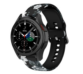 Strap-it Bracelet Grey Flowers Samsung Galaxy Watch 4 Classic 42mm