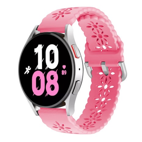 Strap-it Strap-it Bracelet silicone à motifs Samsung Galaxy Watch 5 44mm (rose vif)