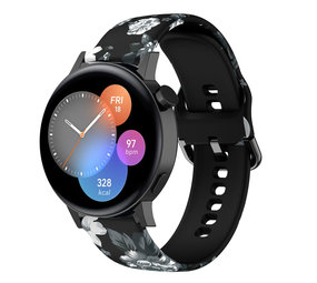 Strap-it Bracelet Grey Flowers Huawei Watch GT 3 42mm