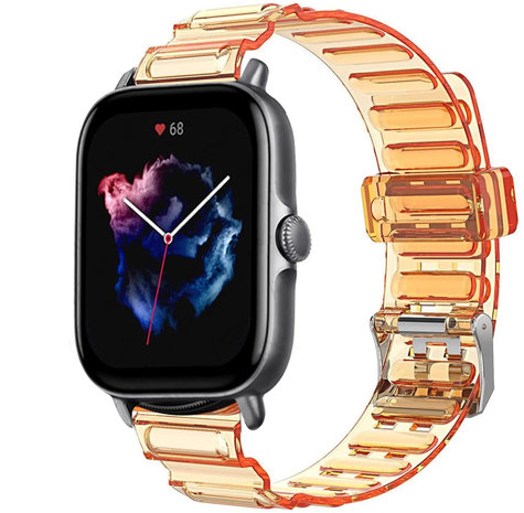 Strap-it Strap-it Bracelet cristal Amazfit GTS 3 (orange transparent)