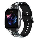 Strap-it Bracelet Grey Flowers Amazfit GTS 3