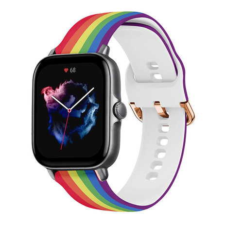 Strap-it Strap-it Bracelet l'arc-en-ciel Amazfit GTS 3