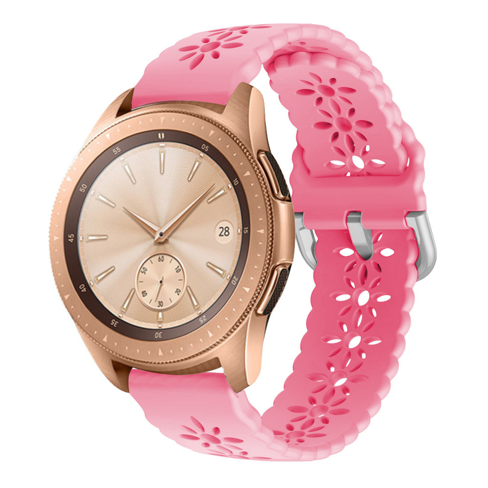 Strap-it Strap-it Bracelet silicone à motifs Samsung Galaxy Watch 42mm (rose vif)