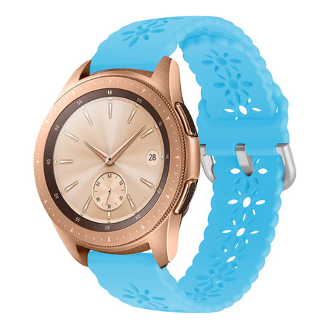 Strap-it Strap-it Bracelet silicone à motifs Samsung Galaxy Watch 42mm (bleu clair)