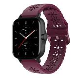 Strap-it Bracelet silicone à motifs Amazfit GTS 2 (bordeaux)