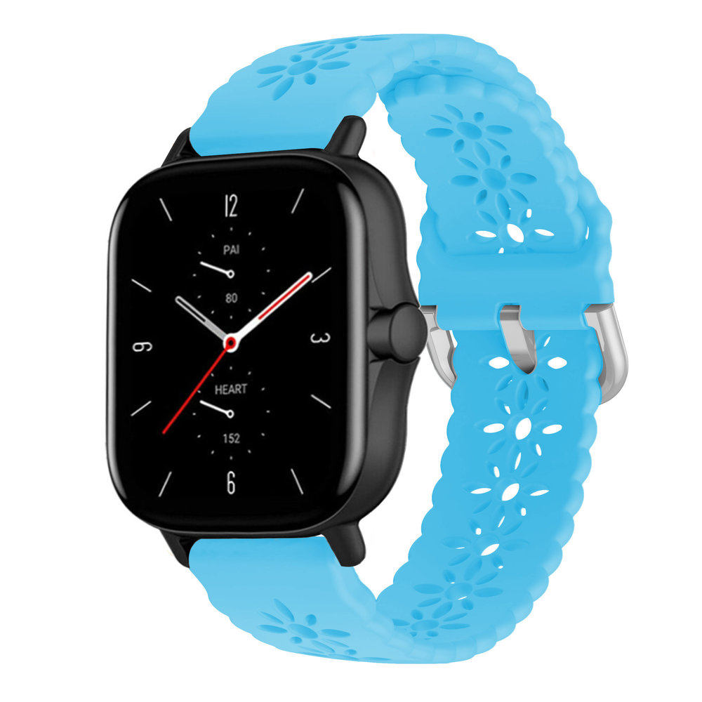 Strap-it Strap-it Bracelet silicone à motifs Amazfit GTS 2 (bleu clair)