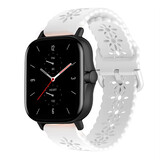 Strap-it Bracelet silicone à motifs Amazfit GTS 2 (blanc)