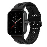 Strap-it Bracelet silicone à motifs Amazfit GTS 2 (noir)
