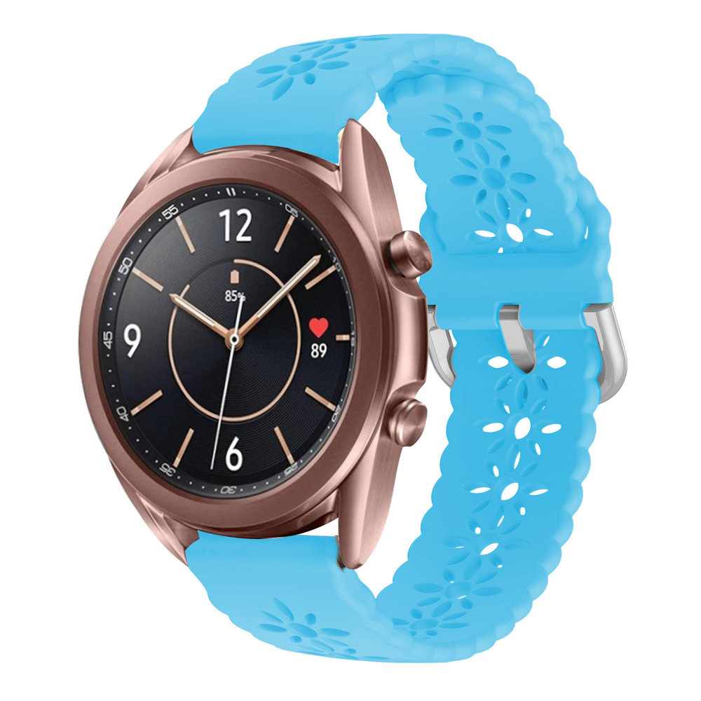 Strap-it Strap-it Bracelet silicone à motifs Samsung Galaxy Watch 3 41mm (bleu clair)