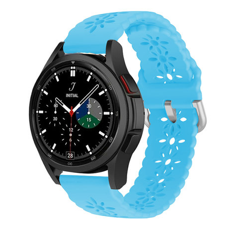 Strap-it Strap-it Bracelet silicone à motifs Samsung Galaxy Watch 4 Classic 42mm (bleu clair)