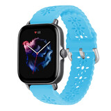 Strap-it Bracelet silicone à motifs Amazfit GTS 3 (bleu clair)