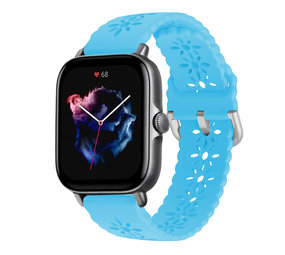 Strap-it Bracelet silicone à motifs Amazfit GTS 3 (bleu clair)