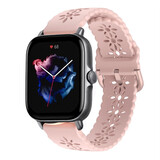 Strap-it Bracelet silicone à motifs Amazfit GTS 3 (rose)