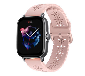 Strap-it Bracelet silicone à motifs Amazfit GTS 3 (rose)
