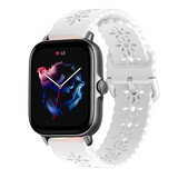Strap-it Bracelet silicone à motifs Amazfit GTS 3 (blanc)