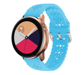 Strap-it Bracelet silicone à motifs Samsung Galaxy Watch Active (bleu clair)