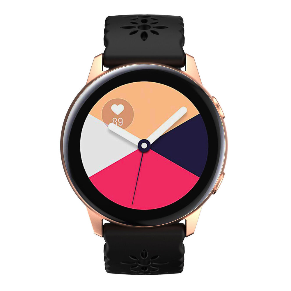 Strap-it Strap-it Bracelet silicone à motifs Samsung Galaxy Watch Active (noir)