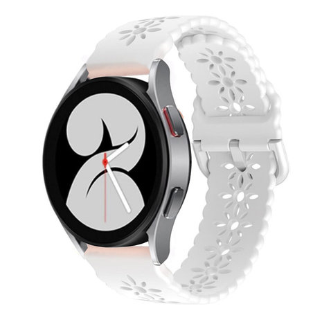 Strap-it Strap-it Bracelet silicone à motifs Samsung Galaxy Watch 4 40mm (blanc)
