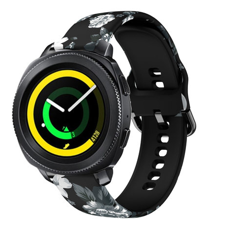 Strap-it Strap-it Bracelet Grey Flowers Samsung Gear Sport