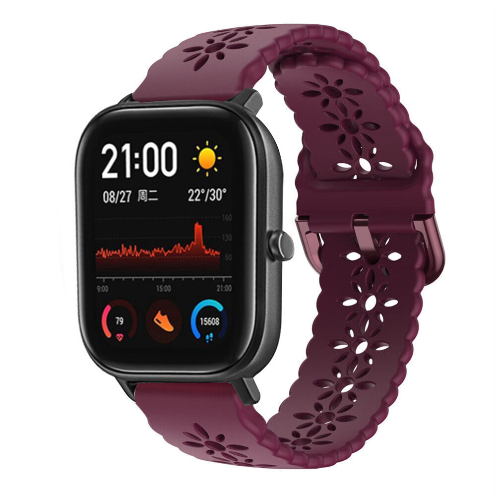 Strap-it Strap-it Bracelet silicone à motifs Xiaomi Amazfit GTS (bordeaux)