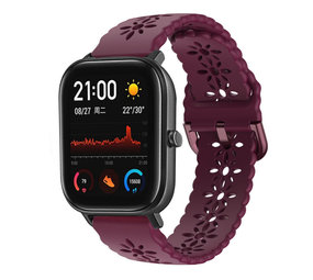 Strap-it Bracelet silicone à motifs Xiaomi Amazfit GTS (bordeaux)