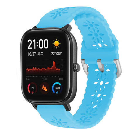 Strap-it Strap-it Bracelet silicone à motifs Xiaomi Amazfit GTS (bleu clair)