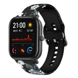 Strap-it Bracelet Grey Flowers Xiaomi Amazfit GTS