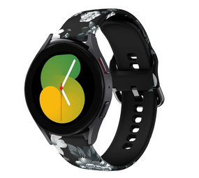 Strap-it Bracelet Grey Flower Samsung Galaxy Watch 5 40mm Strap-it Bracelet Grey Flower Samsung Galaxy Watch 5 40mm