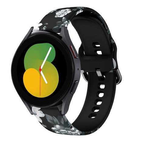 Strap-it Strap-it Bracelet Grey Flower Samsung Galaxy Watch 5 40mm Strap-it Strap-it Bracelet Grey Flower Samsung Galaxy Watch 5 40mm