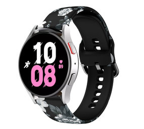 Strap-it Bracelet Grey Flowers Samsung Galaxy Watch 5 44mm