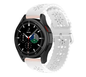 Strap-it Bracelet silicone à motifs Samsung Galaxy Watch 4 Classic 46mm (blanc)