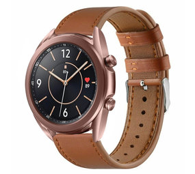 Strap-it Bracelet cuir Samsung Galaxy Watch 3 41mm (serré marron) Strap-it Bracelet cuir Samsung Galaxy Watch 3 41mm (serré marron)