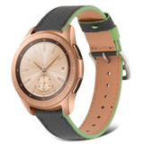 Strap-it Bracelet cuir Samsung Galaxy Watch 42mm (noir-vert)