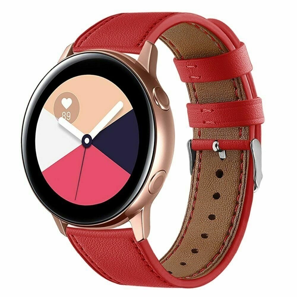 Strap-it Strap-it Bracelet cuir Samsung Galaxy Watch Active (rouge) Strap-it Strap-it Bracelet cuir Samsung Galaxy Watch Active (rouge)