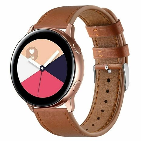 Strap-it Strap-it Bracelet cuir Samsung Galaxy Watch Active (serré marron)