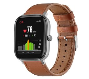 Strap-it Bracelet cuir Xiaomi Amazfit GTS (marron serré)