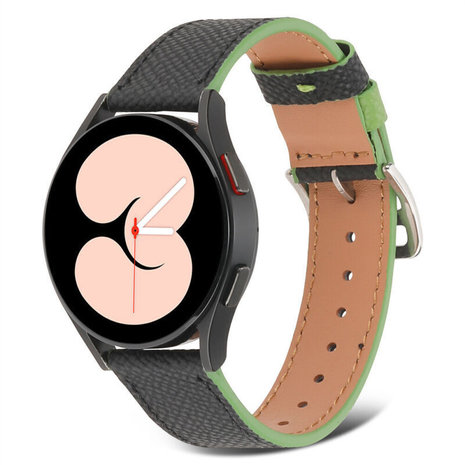 Strap-it Strap-it Bracelet cuir Samsung Galaxy Watch 4 40mm (noir-vert)