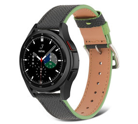 Strap-it Bracelet cuir Samsung Galaxy Watch 4 Classic 46mm (noir-vert)