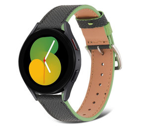Strap-it Bracelet cuir Samsung Galaxy Watch 5 40mm (noir-vert)
