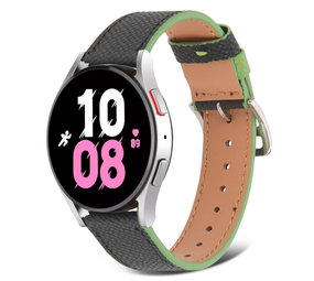 Strap-it Bracelet cuir Samsung Galaxy Watch 5 44mm (noir-vert)